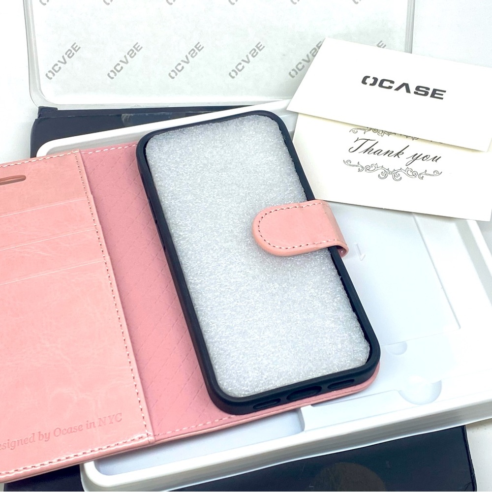 OCASE PINK FLIP WALLET PHONE CASE FOR IPHONE 12 MINI NEW IN THE BOX